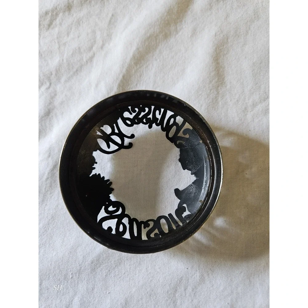 Seasons Blessings Candle Topper Bronze Tone Metal Harvest‎ Fall Candle Ring